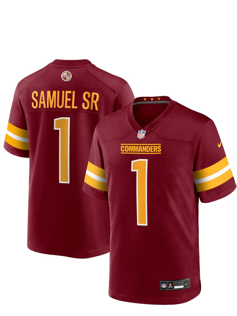 Nike NFL Washington Commanders Samuel SR. Burgundy Game Jersey new